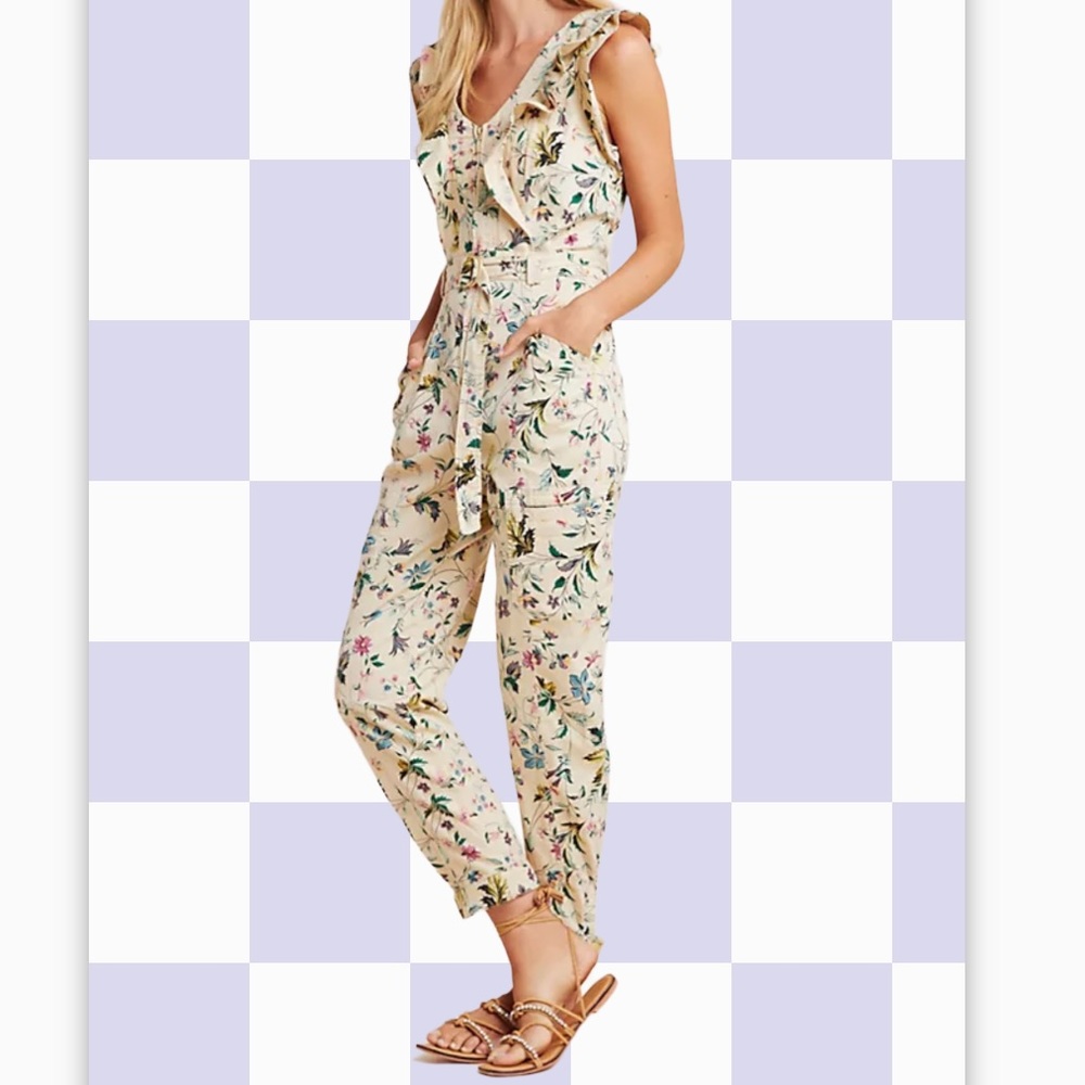 COPY - Anthropologie brand new with tags Violet ruffled utility jumpsuit